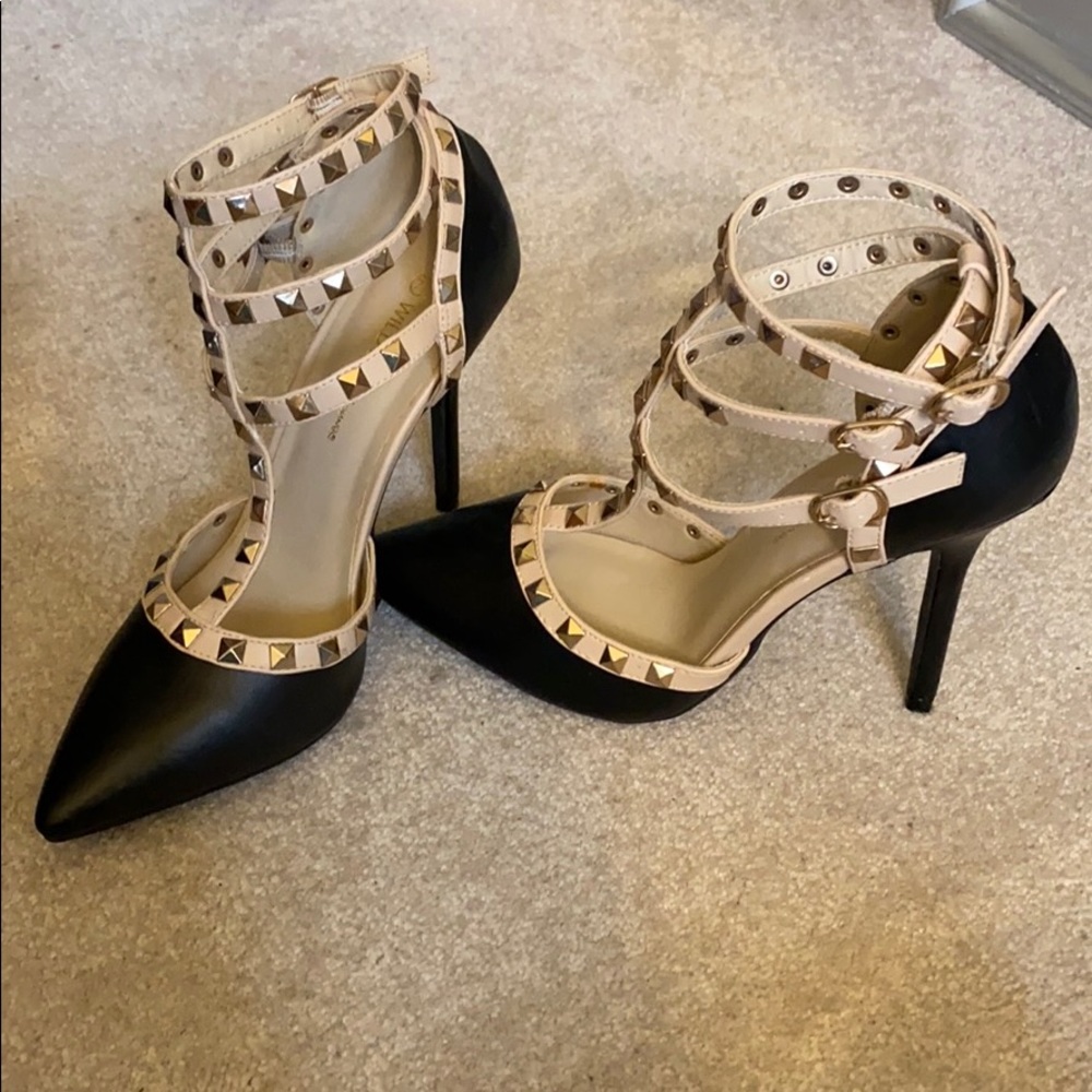 Valentino dupe studded bump heel
